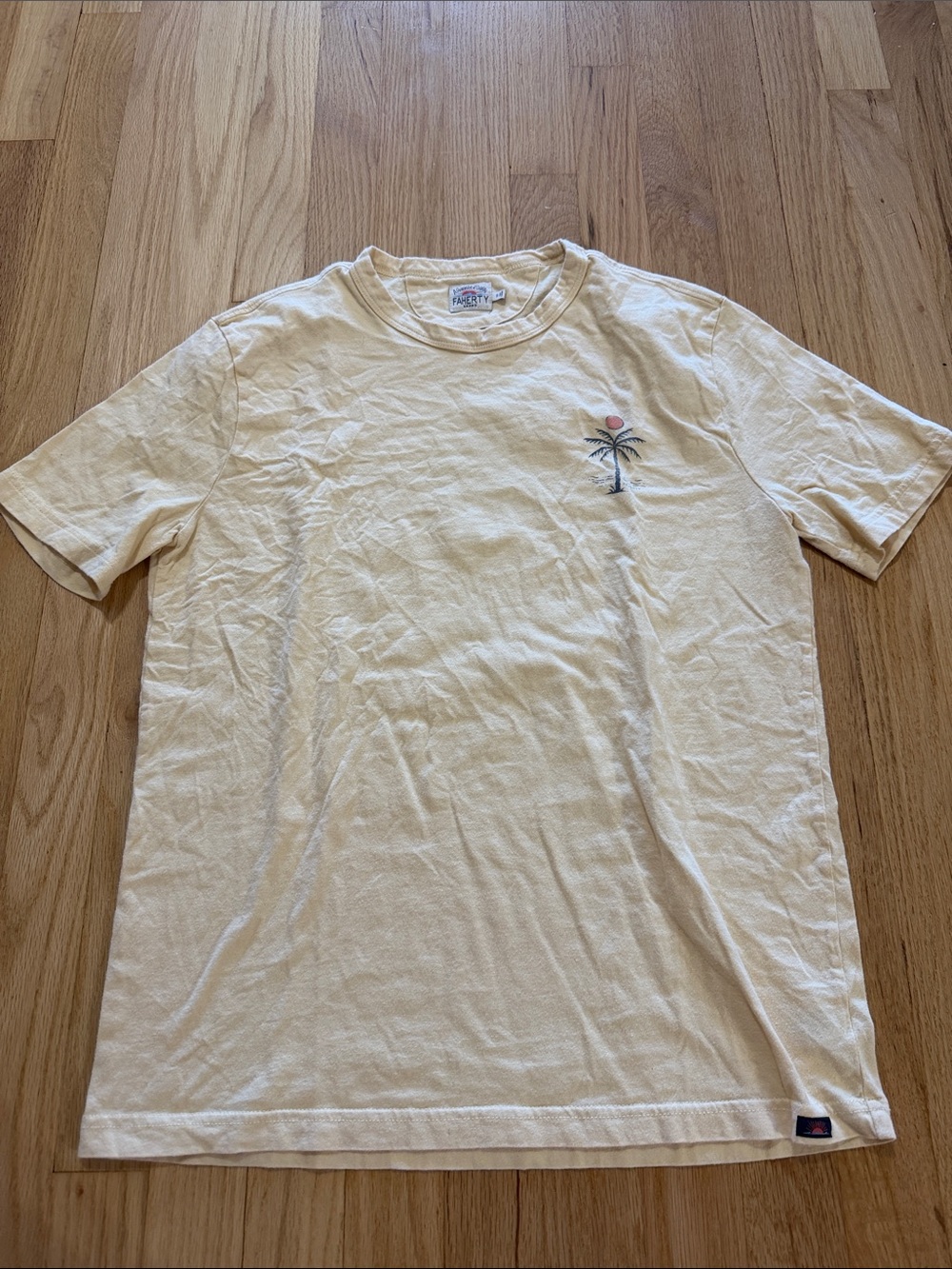 Faherty Yellow Sun Sea Graphic T-Shirt Sz S